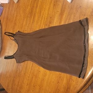 Miu Miu Brown Dress with Black Trim vintage 90s sequin